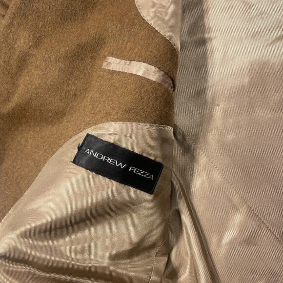 Andrew Fezza Blazer Men 44 S Wool Silk Cashmere Brown Sport Coat Classic Fit - Picture 10 of 11